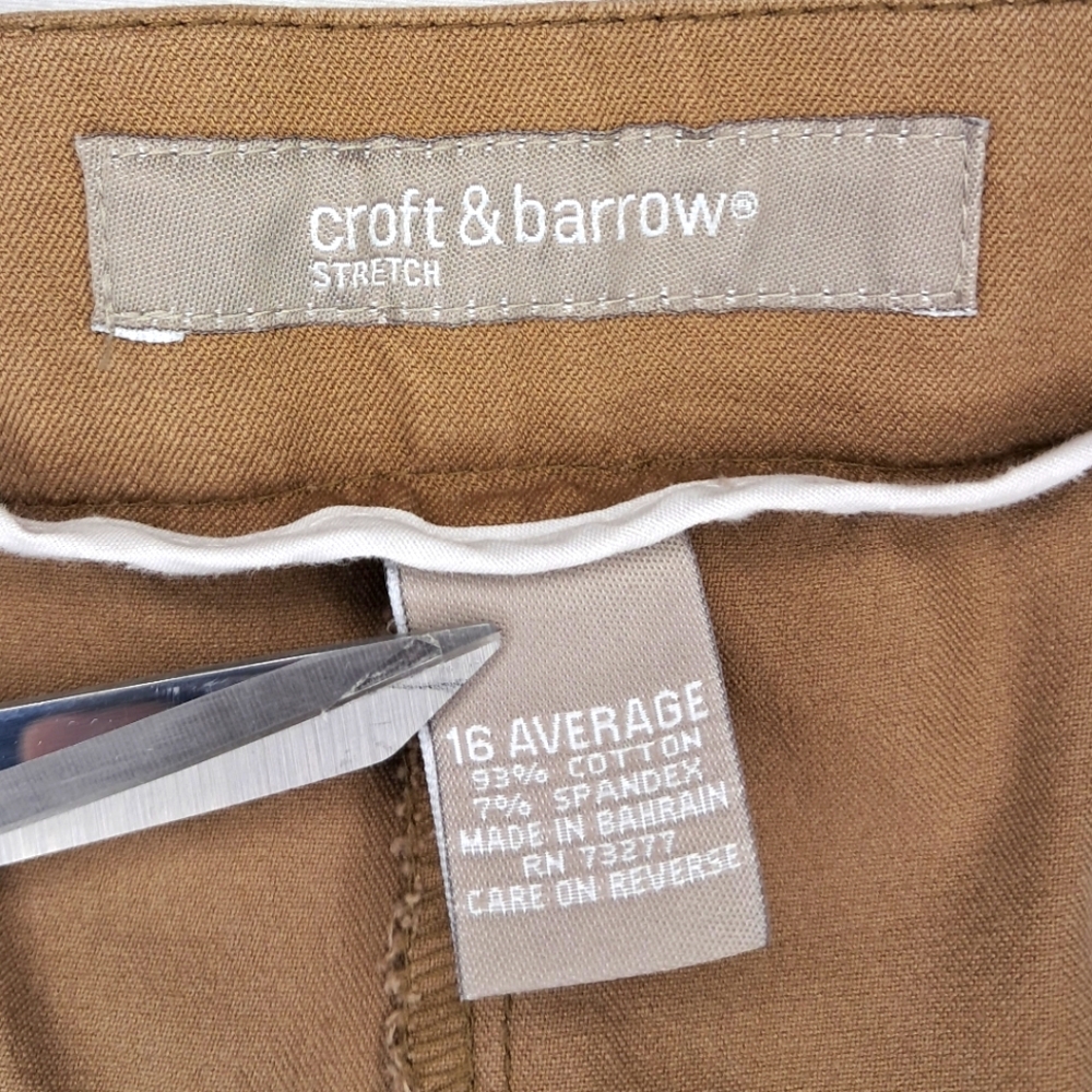 Croft & barrow Tan Casual Pants Strech Plus Size - Picture 3 of 9